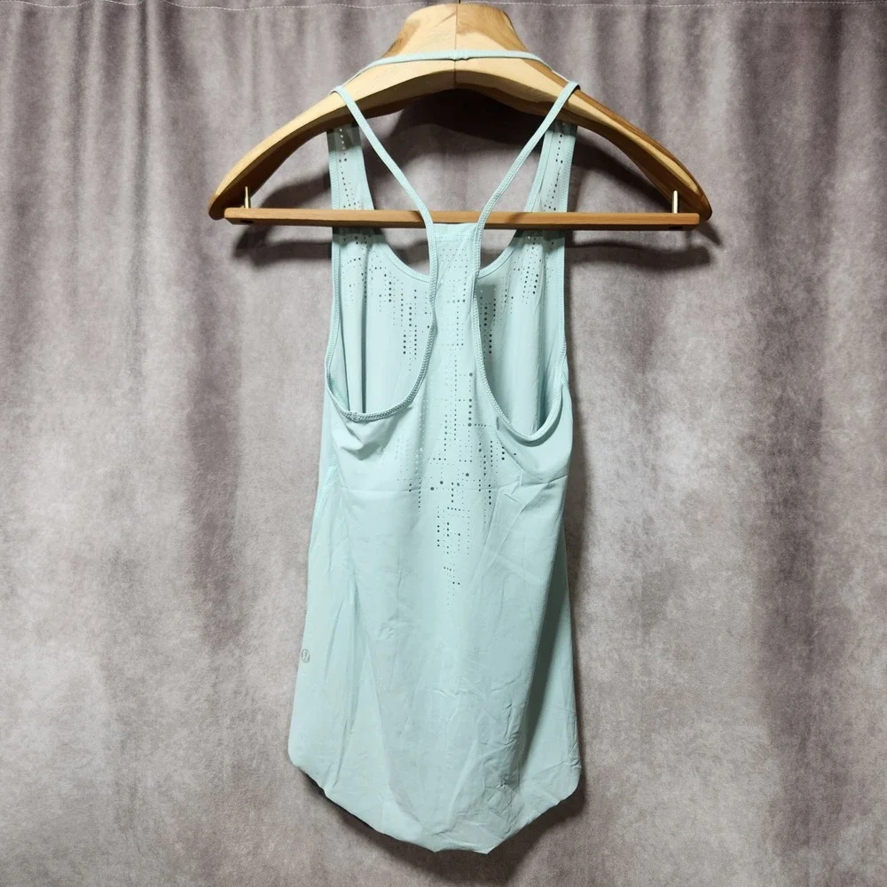 Lululemon Water Bound Singlet Aquamarine Green Laser Cut Racerback Tank‎ Top 0 2
